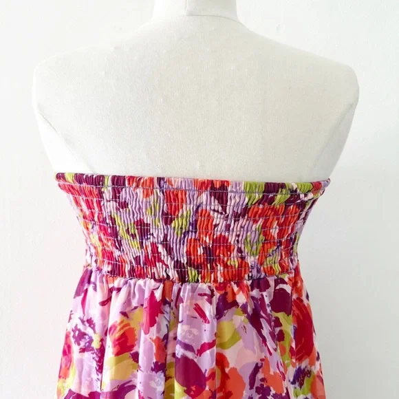 Vintage Y2K Forever 21 Floral Strapless Babydoll Tunic Mini Dress Size Small (S) - Picture 7 of 9